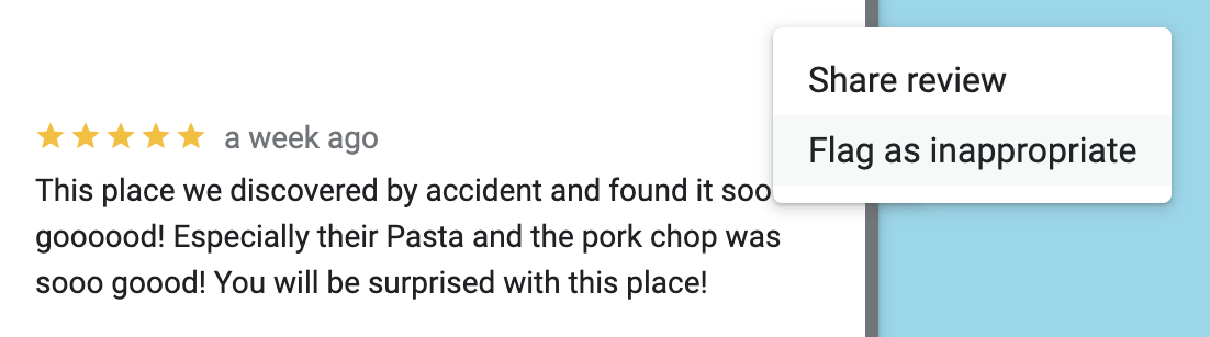 Flag a review on Google