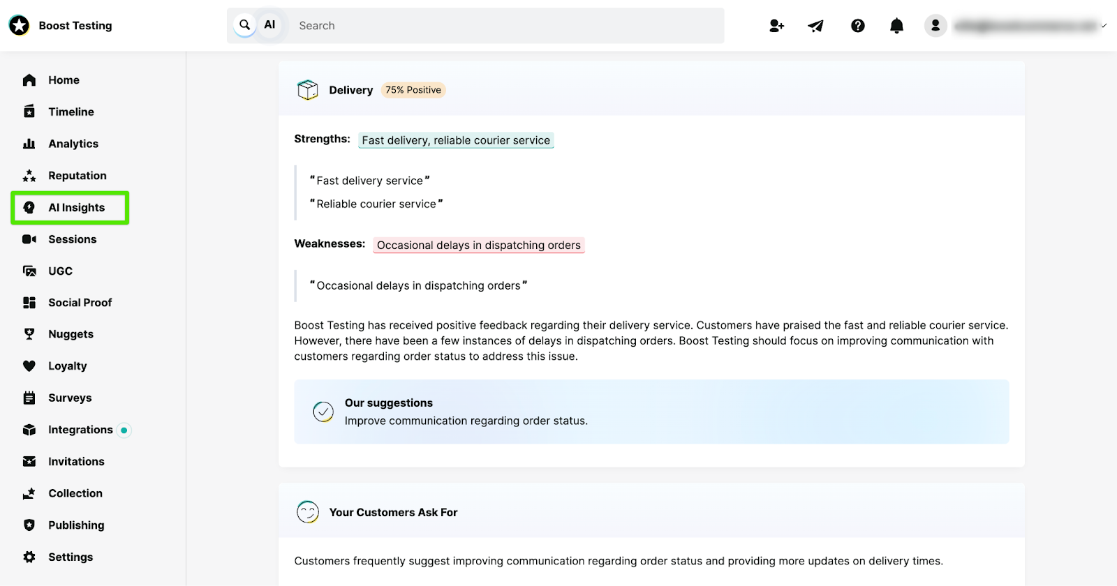 ai insights from customer reviews