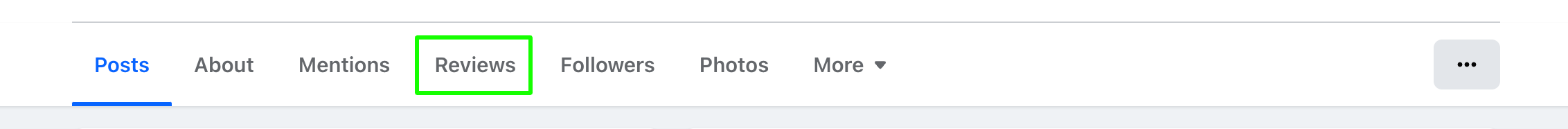 navigation menu of facebook page