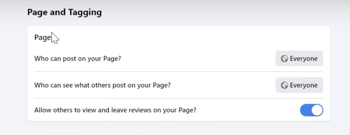 turn off facebook reviews