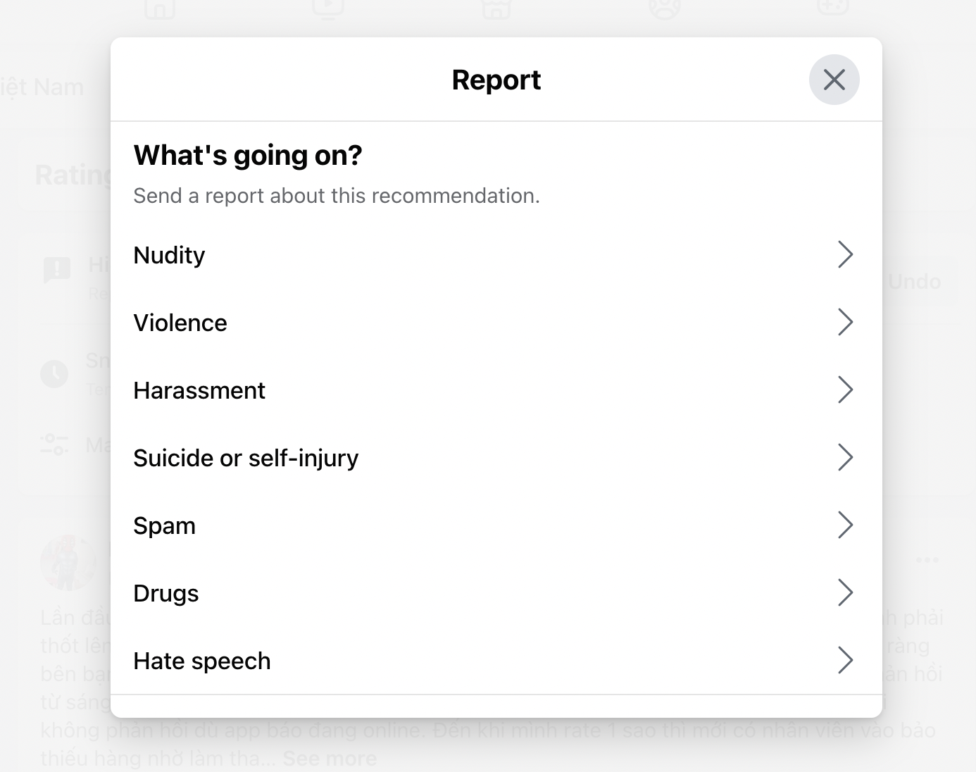 reasons to report facebook reviews as spam