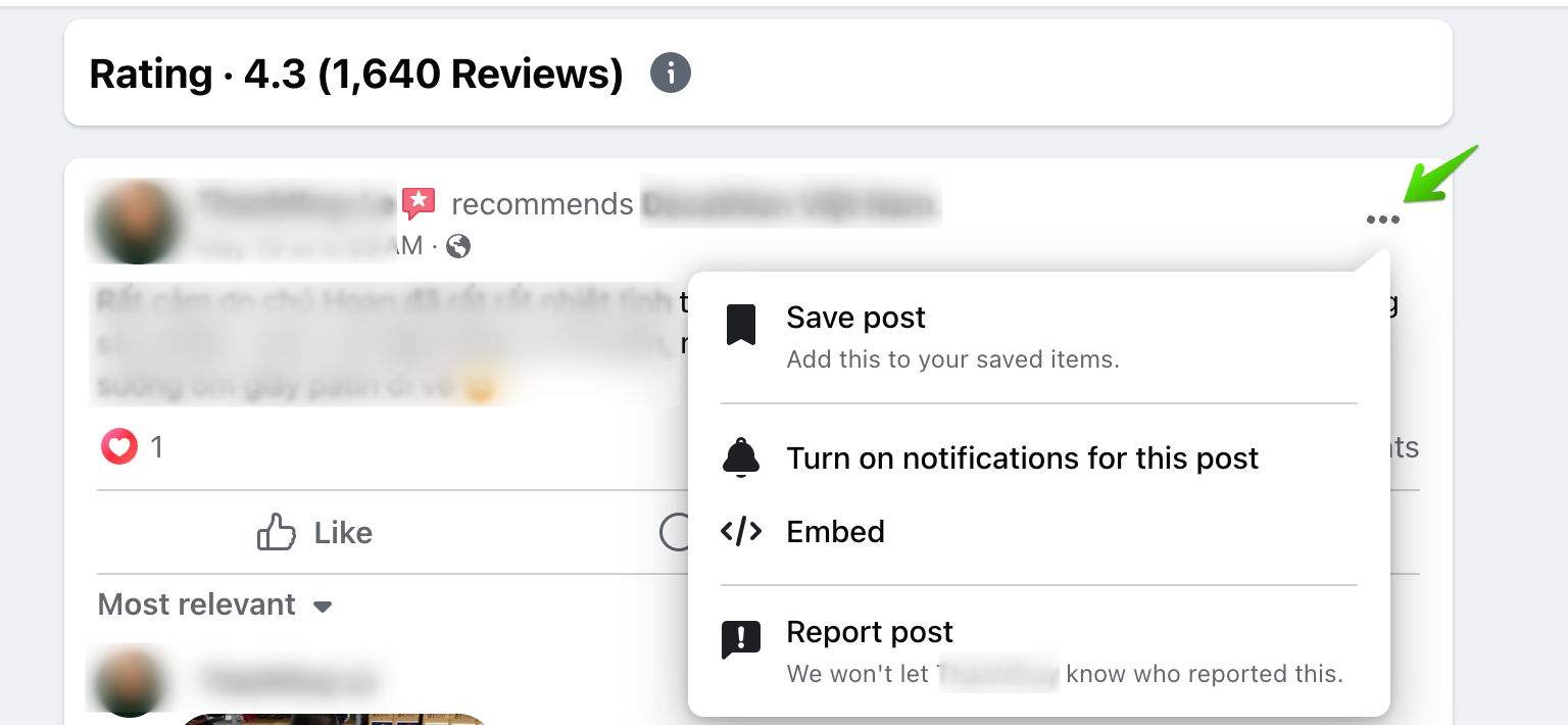 where to report a facebook review